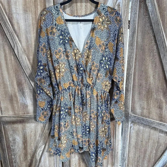 Free People Teegan Mini Dress in Sky Combo - Picture 4 of 10